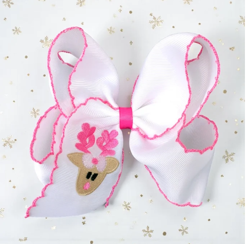 Pink Rudolph Hairbow