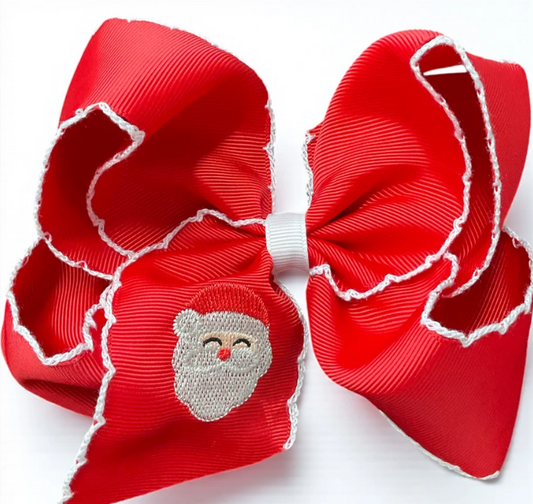 Red Santa Moonstitch Bow