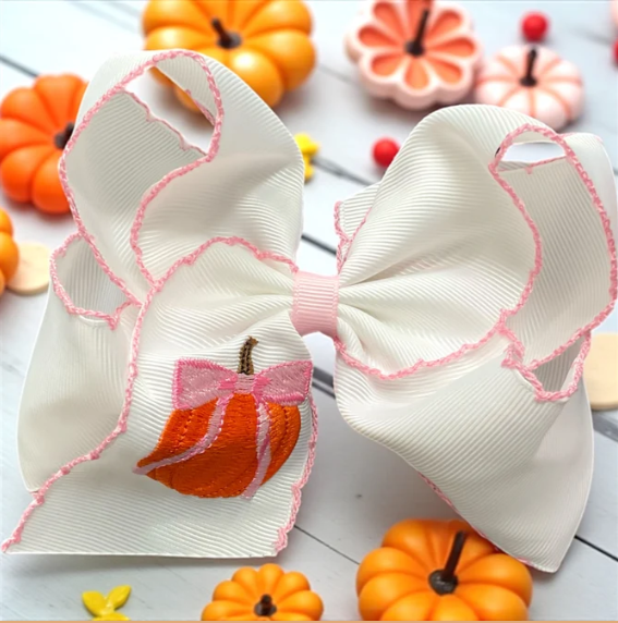 Pumpkin Moonstitch Bow