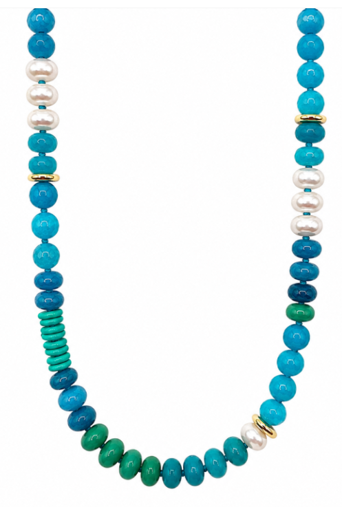 Stone + Pearl Necklace