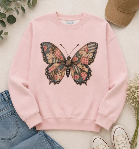 Patchwork Butterfly Nantucket Sweatshirt