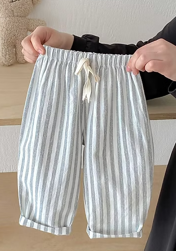 Kids Linen Striped Pants