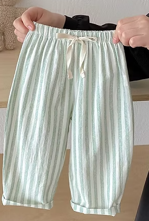 Kids Linen Striped Pants