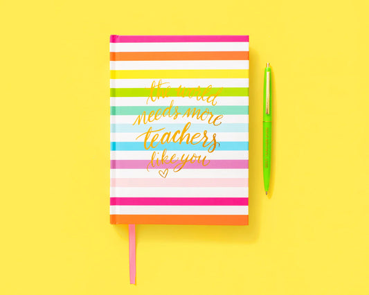 TE Rainbow Stripe Teacher Notebook