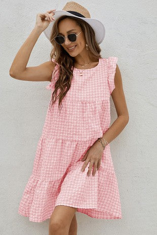 Pink Gingham Dress w/ Pockets